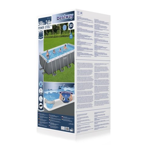 Basen stelażowy Power Steel 488x244x122 16x8FT BESTWAY 6w1 + Pompa piaskowa Basen stelażowy Power Steel 488x244x122 16x8FT BESTWAY 6w1 + Pompa piaskowa