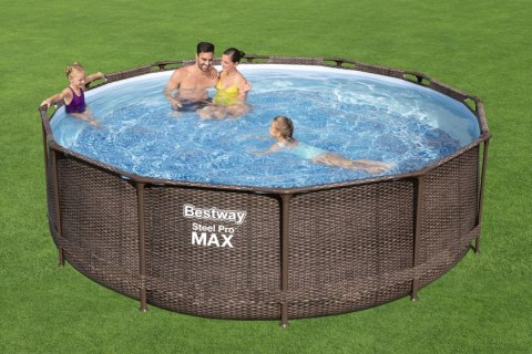 Basen stelażowy Steel Pro MAX 366x100 Brązowy 12FT BESTWAY 4w1 + Pompa Filtr + Drabinka Basen stelażowy Steel Pro MAX 366x100 Brązowy 12FT BESTWAY 4w1 + Pompa Filtr + Drabinka
