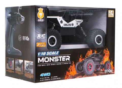 Crawler Monster dla dzieci 6+ Zdalnie sterowany Srebrny model 1:18 Ekstremalna jazda Crawler Monster dla dzieci 6+ Zdalnie sterowany Srebrny model 1:18 Ekstremalna jazda