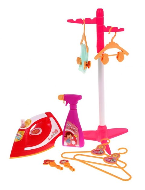 Duży zestaw do Prasowania dla dzieci 3+ Interaktywne żelazko + Spryskiwacz + Deska + Akcesoria 17 el.