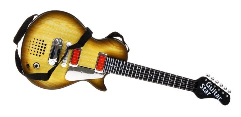 Elektryczna Gitara dla dzieci 3+ imitacja drewna + Słuchawki z mikrofonem + Dźwięki Światła Elektryczna Gitara dla dzieci 3+ imitacja drewna + Słuchawki z mikrofonem + Dźwięki Światła