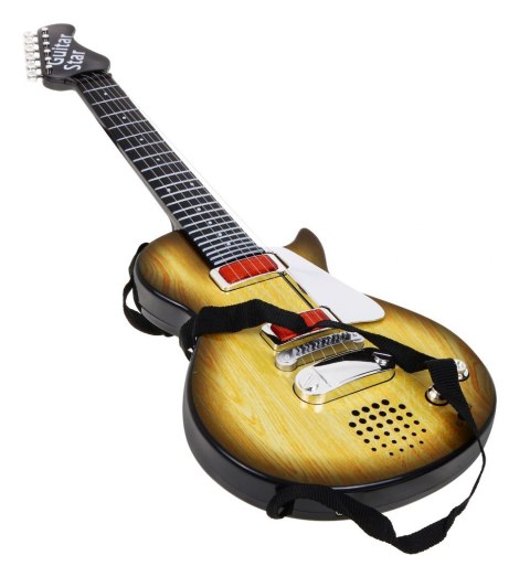 Elektryczna Gitara dla dzieci 3+ imitacja drewna + Słuchawki z mikrofonem + Dźwięki Światła Elektryczna Gitara dla dzieci 3+ imitacja drewna + Słuchawki z mikrofonem + Dźwięki Światła