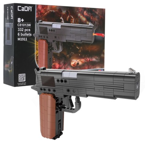 Klocki techniczne CaDA 332 el. Pistolet M1911 z funkcją strzelania dla dzieci 8+ Klocki techniczne CaDA 332 el. Pistolet M1911 z funkcją strzelania dla dzieci 8+