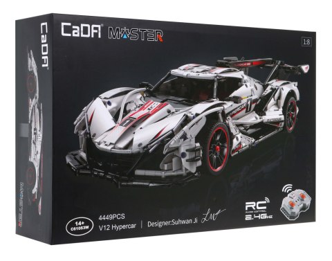 Klocki techniczne CaDA 4449 el. Zdalnie sterowany V12 Hypercar samochód sportowy Master