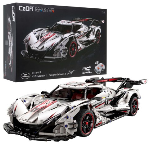 Klocki techniczne CaDA 4449 el. Zdalnie sterowany V12 Hypercar samochód sportowy Master