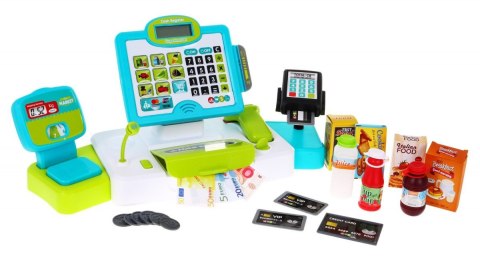 Realistyczna Kasa sklepowa dla dzieci 3+ Panel dotykowy Kalkulator + Skaner + Imitacje produktów spożywczych Realistyczna Kasa sklepowa dla dzieci 3+ Panel dotykowy Kalkulator + Skaner + Imitacje produktów spożywczych