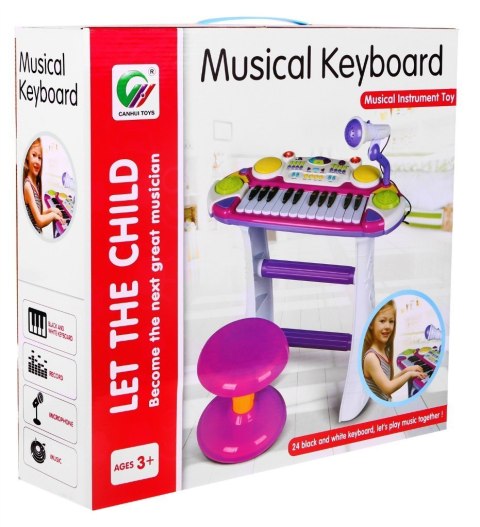 Różowy zestaw muzyczny Keyboard + Werble + Mikrofon dla dzieci 3+ Światła + Dźwięki 2 oktawy Różowy zestaw muzyczny Keyboard + Werble + Mikrofon dla dzieci 3+ Światła + Dźwięki 2 oktawy